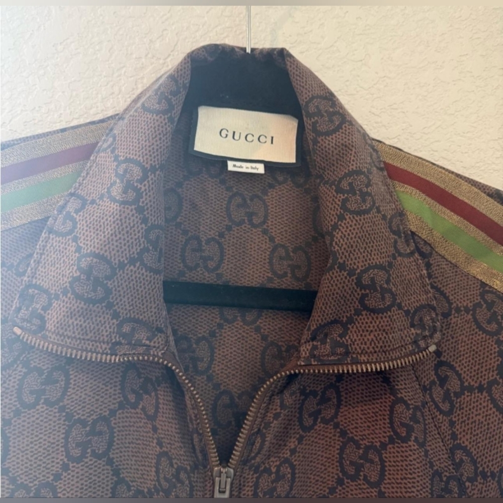 Gucci Monogram Windbreaker with Green and RedAccents (Gently used) - Picture 7 of 7